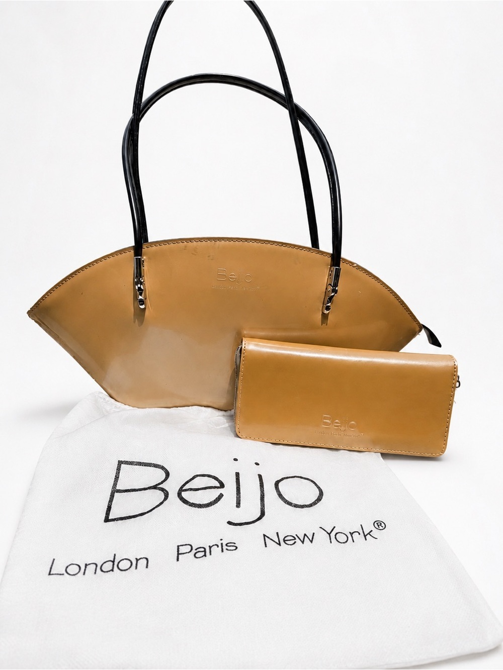 Beijo Patent Faux Leather Purse + Matching Wallet Set
